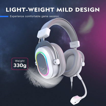 FIFINE Gaming Headset for PC-Wired Headphones with Microphone-7.1 Surround Sound Computer USB Headset for Laptop, Streaming Headphones on PS4/PS5, with EQ Mode, RGB, Soft Ear Pads - AmpliGame H6